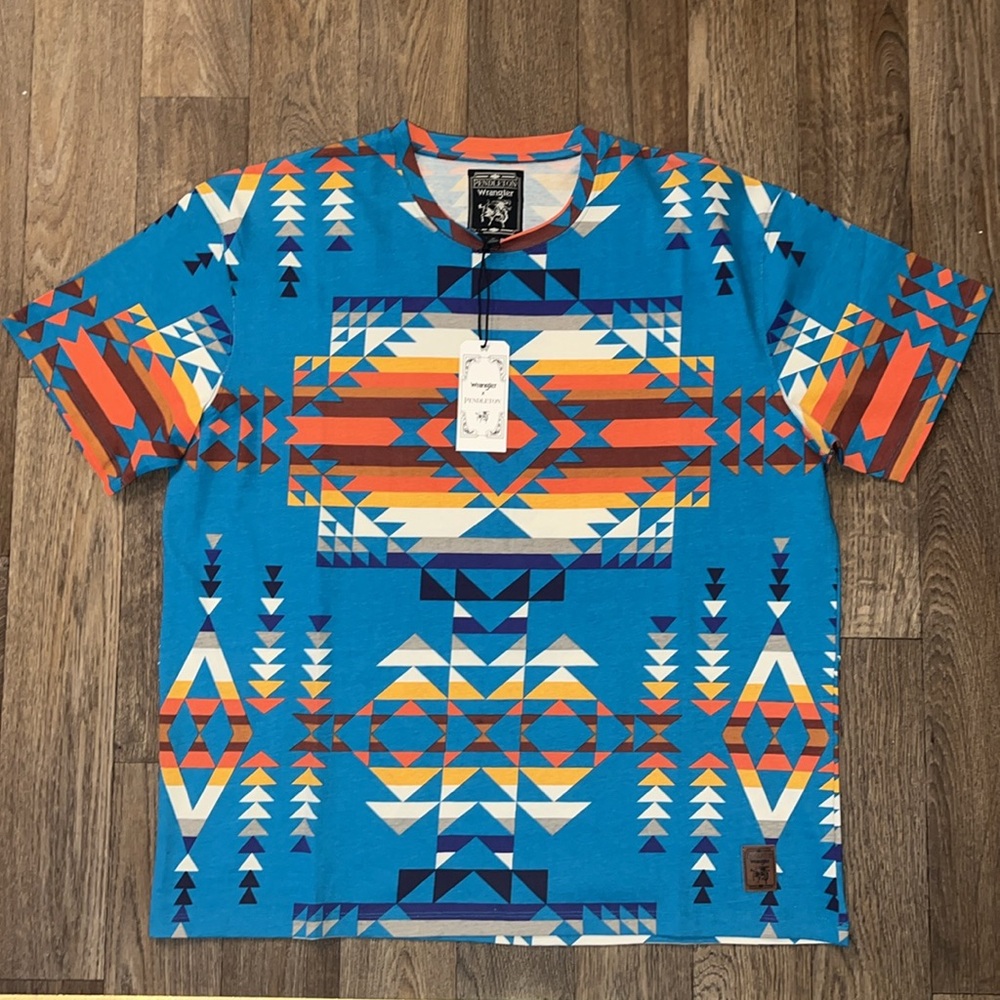 Pendleton Wrangler Collab Western Print Men’s Large Short Sleeve T-Shirt NWT